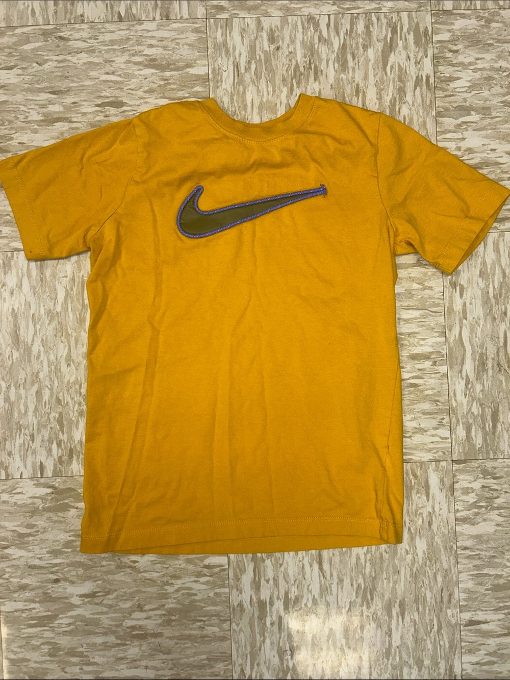 EUC Nike Yellow Short Sleeve Tee with Embroidered Swoosh